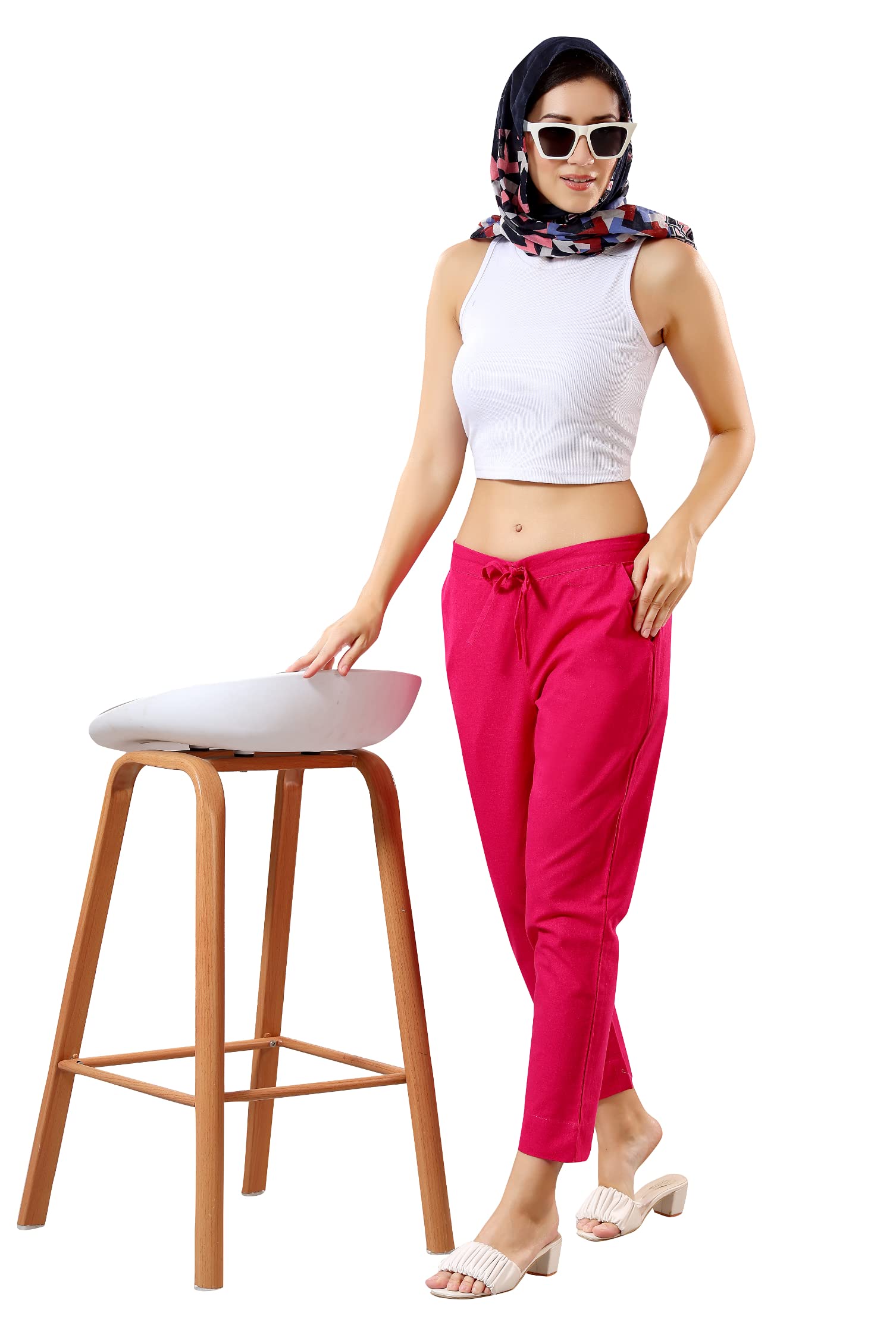 TRASA Ultra Soft Cotton Regular and Plus 8 Colour Cotton Pants for Womens and Girls, Pink - 5XL - Image 9 thumbnail