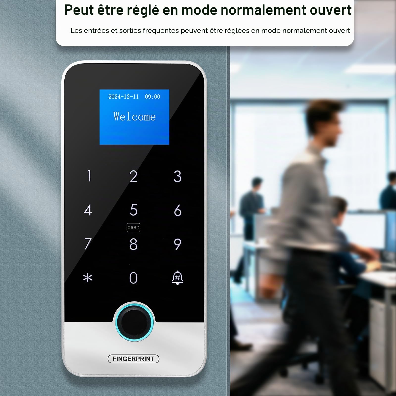 Système d'entrée de porte avec clavier de contrôle d'accès étanche, alimentation DC 12 V, interrupteur de déverrouillage de porte, (serrure électrique) et porte-clés RFID 125 kHz