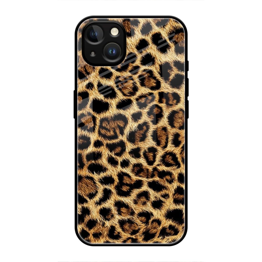 Naarmi Back Cover for iPhone 15, Acrylic Hard TPU Case, Leopard Print-image-7
