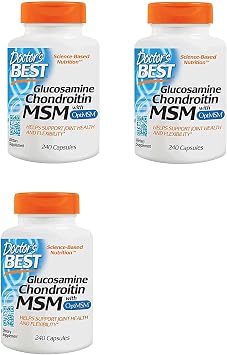 Doctors BEST, 3 Pack Glucosamine Chondroitin MSM with OptiMSM, 240 Veggie Caps