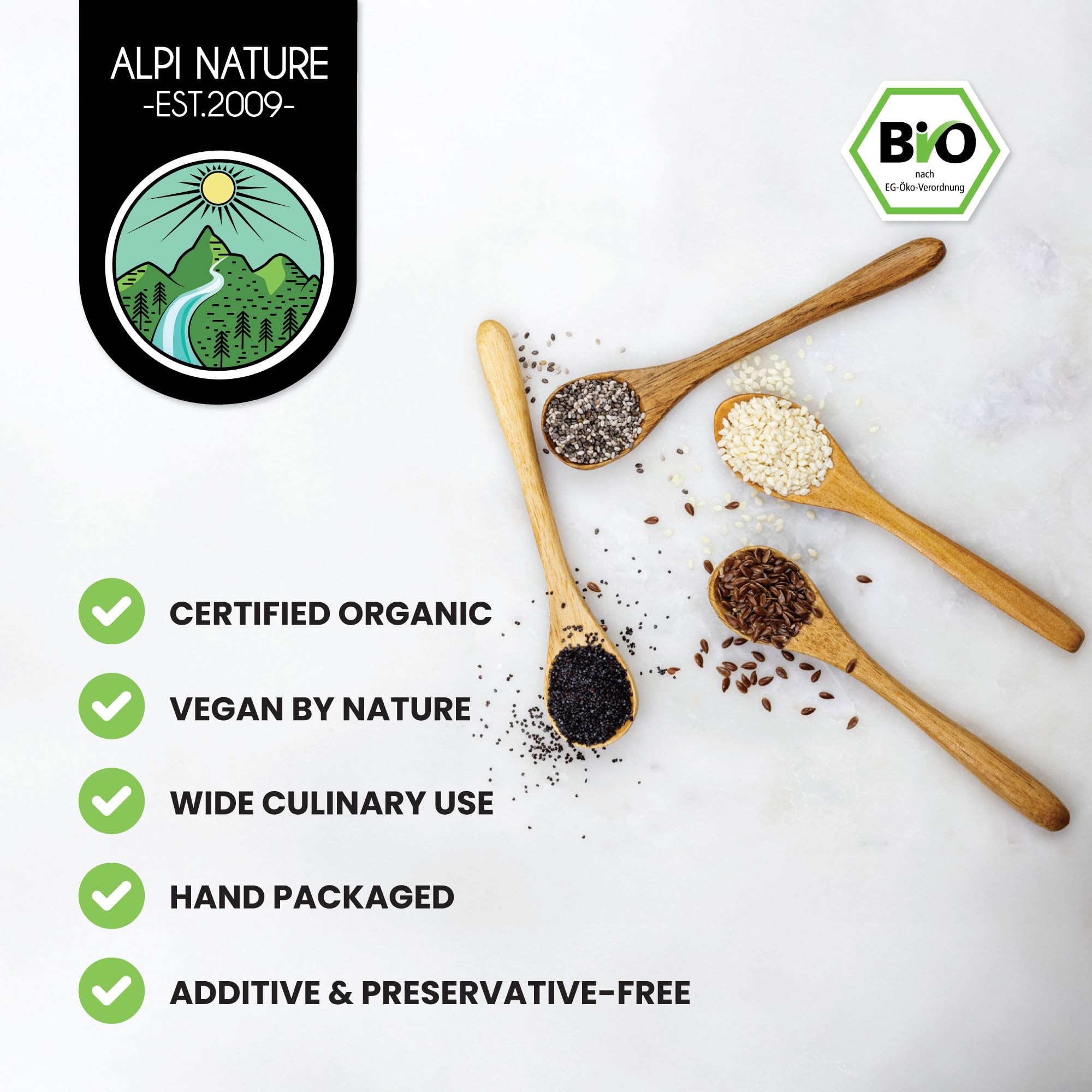 Alpi Nature Amaranto Orgánico en Grano 500g, Semillas de Amaranto Enteras y Crudas, sin Azúcar ni Gluten