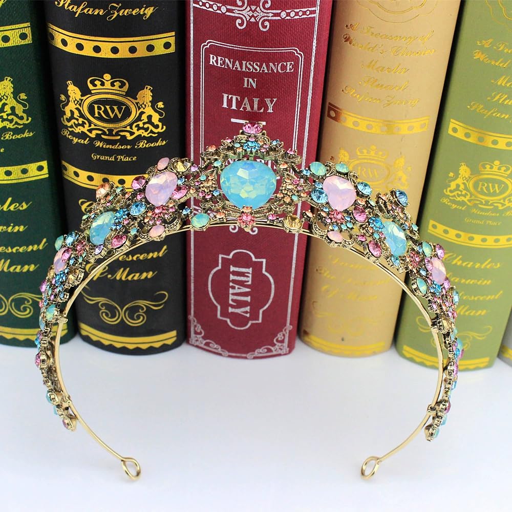 Elegante corona de tiara para mujer, diadema de diamantes de imitación de cristal, accesorios para el cabello, tiara de princesa, boda, novia, circonita cúbica, tocado para bailes, concursos de