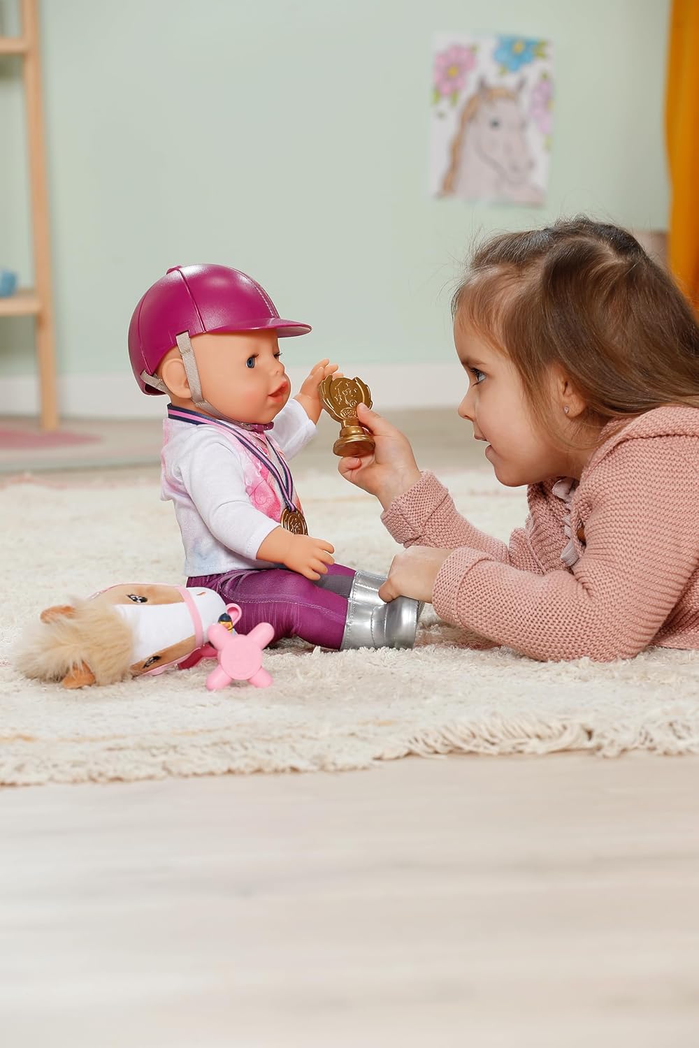 BABY Born Hobby Horsing 837375 Zapf Creation Doll Kit with Kissing Horse