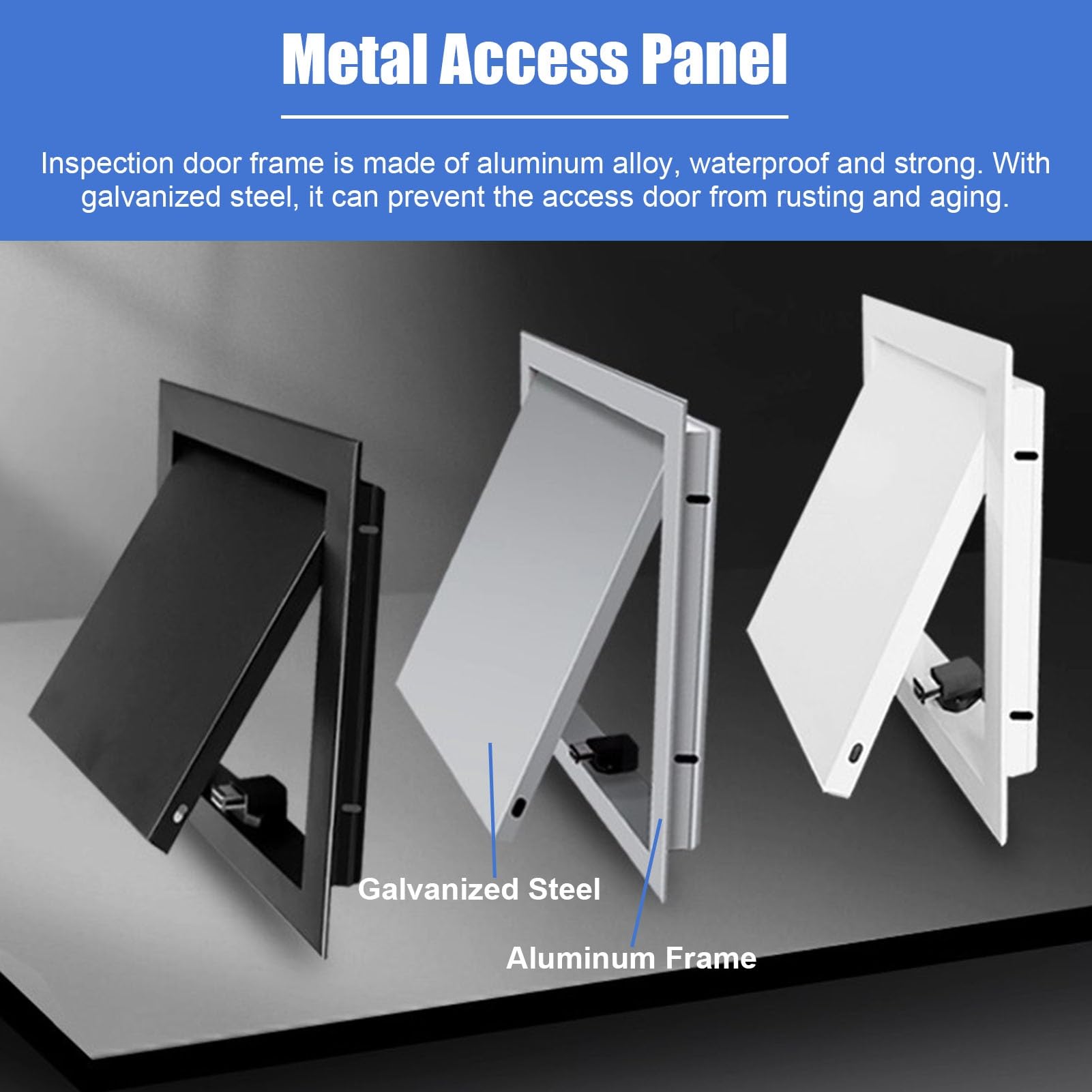 Trampilla Pladur Panel de Acceso Para Techo con Apertura Por Clic, Pequeño Panel de Acceso para Trampilla de Revisión de Fontanería, Tapa de Acceso a Servicios con Marco de Aluminio(White,25x25cm(9.8x