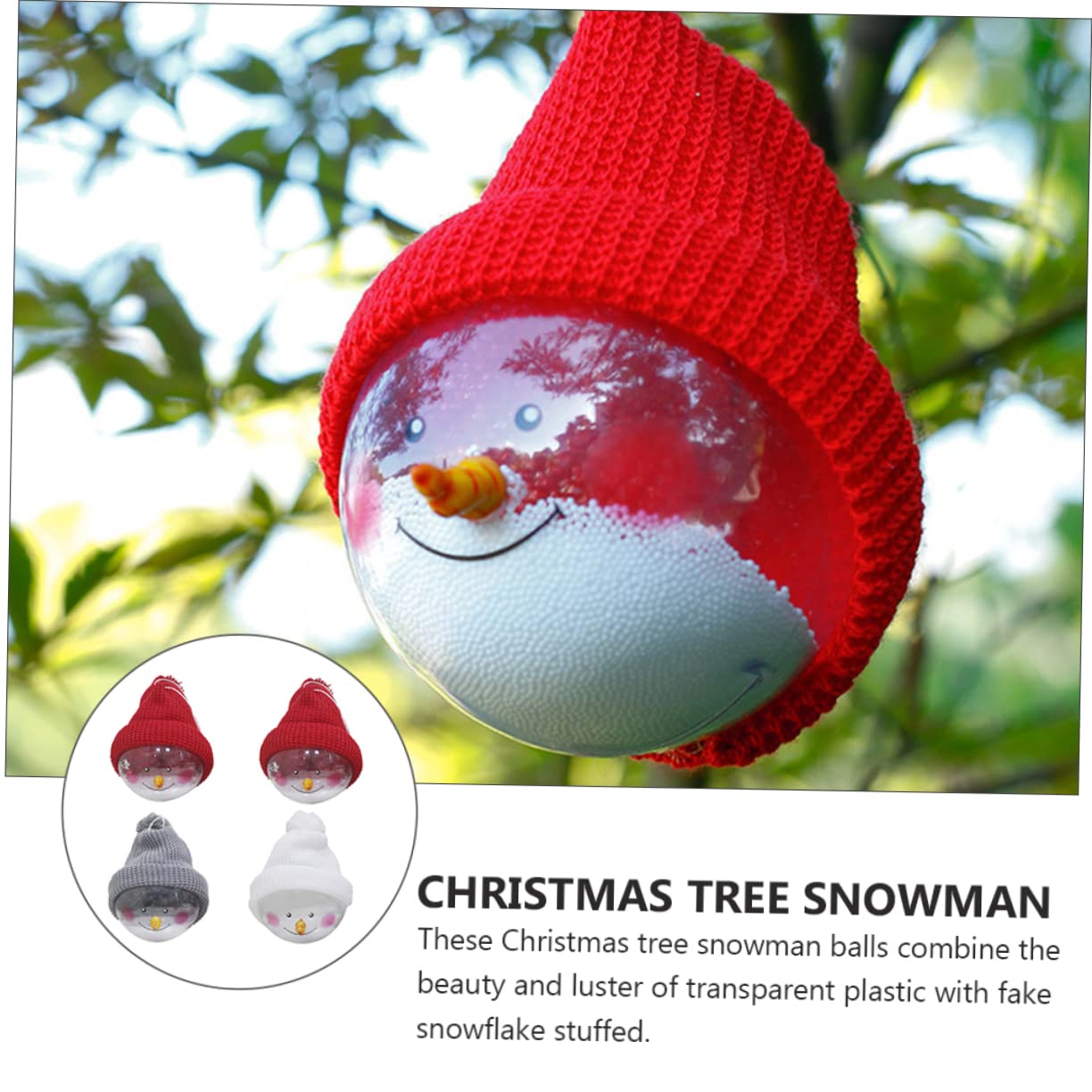 OUNONA 12stücke Weihnachtsbaumkugeln Mit Schneemann-Design Bunte Hängende Christbaumornamente Für Festliche Dekorationen Für Weihnachten Hochzeiten Und Partys