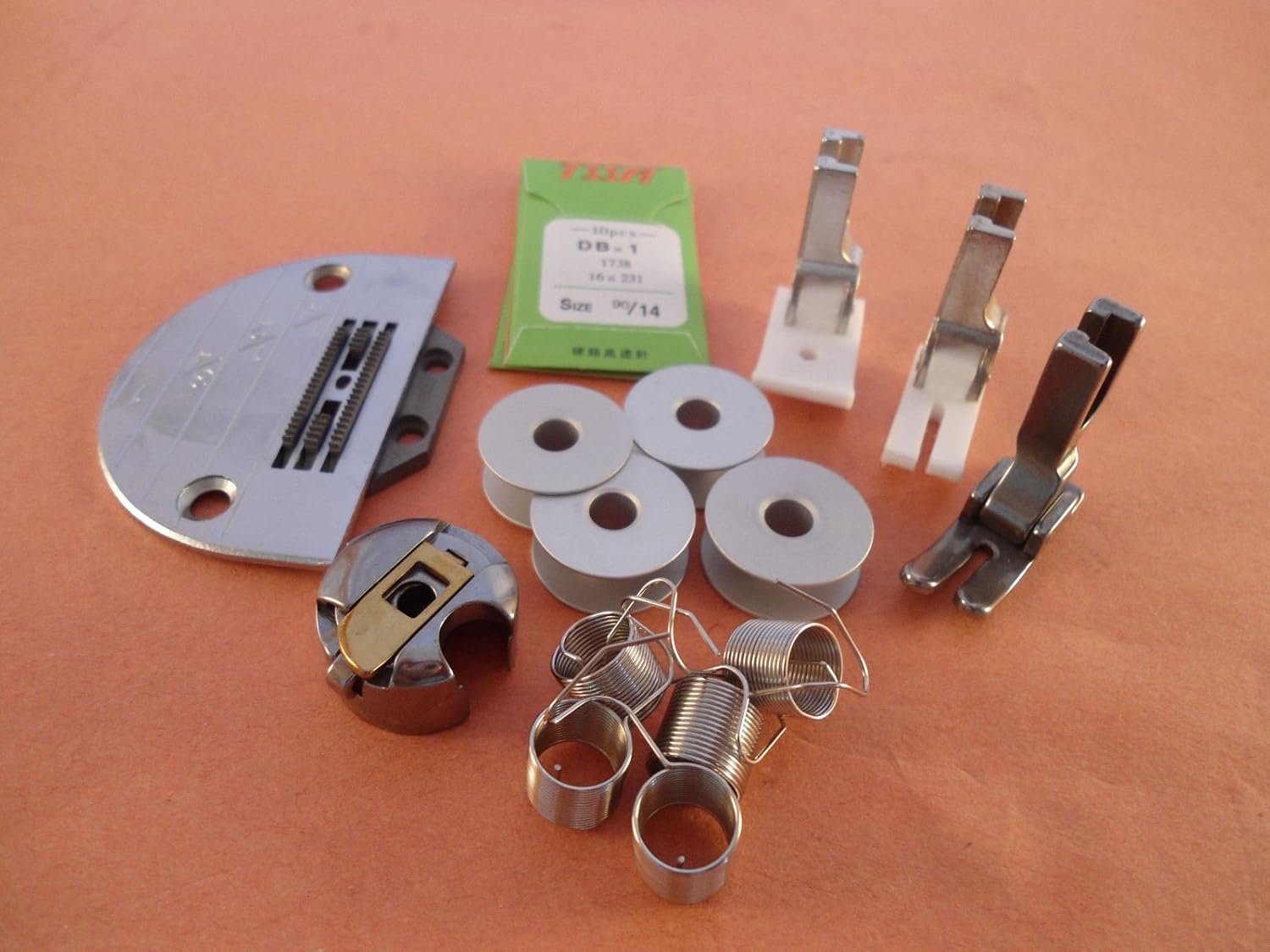 NGOSEW Needle Plate Feeder,Bobbin CASE,Presser Foot/FEET for JUKI DDL-5550, DDL-8700,DDL-8300,DDL-555