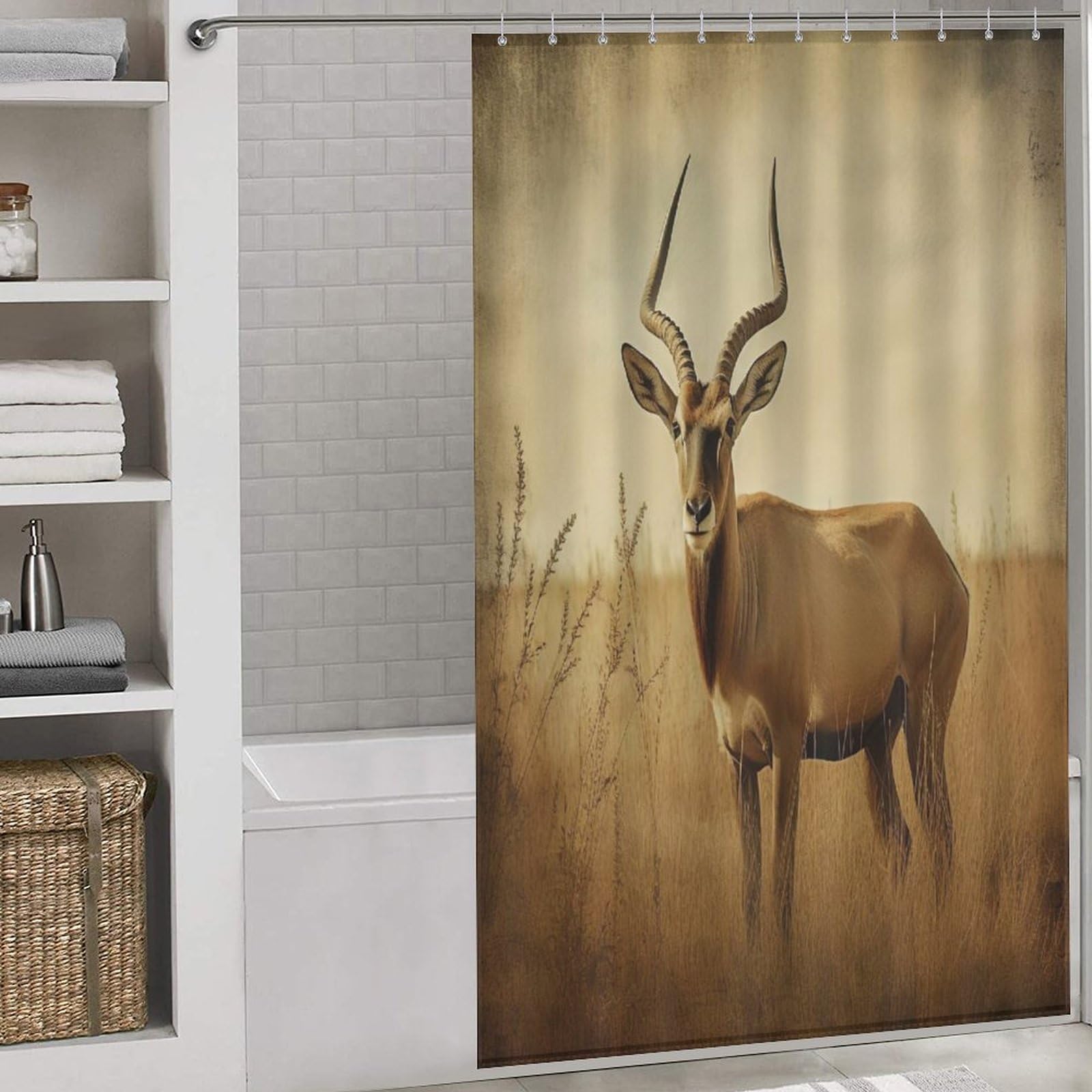 Rideau de douche imperméable Antilope pour éviter les éclaboussures en salle de bain
