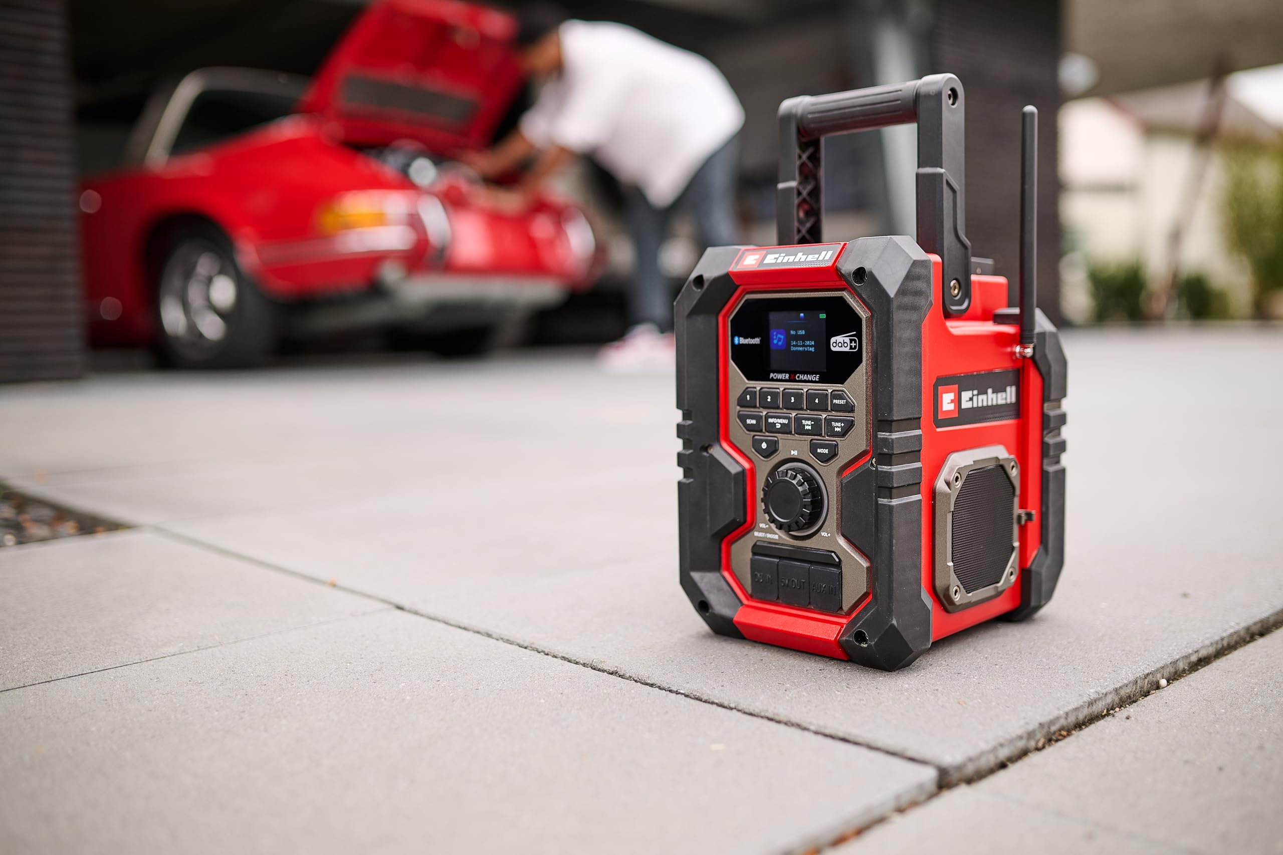 Einhell Akku-Baustellenradio TE-CR 18 Li DAB+/FM/BT - Solo Power X-Change (18 V, DAB+, FM, Bluetooth, AUX, USB, automatische Sendersuche, TFT-Farbdisplay, IP65, ohne Akku)