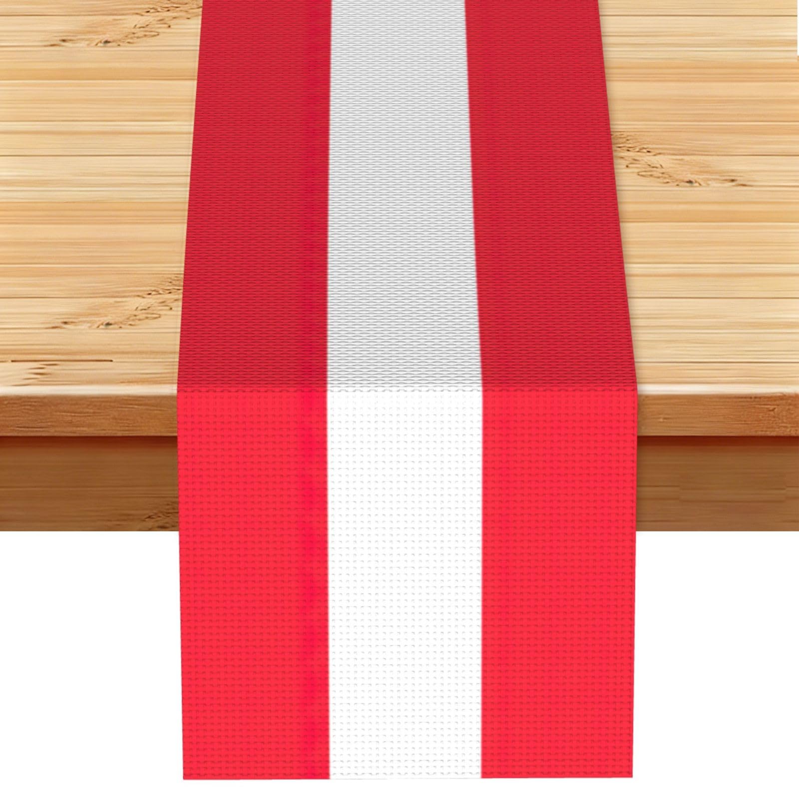 Austrian flag Print Table Runner for Home Hotel Dining Kitchen Party Indoor Outdoor Decor,13x72 Inch
