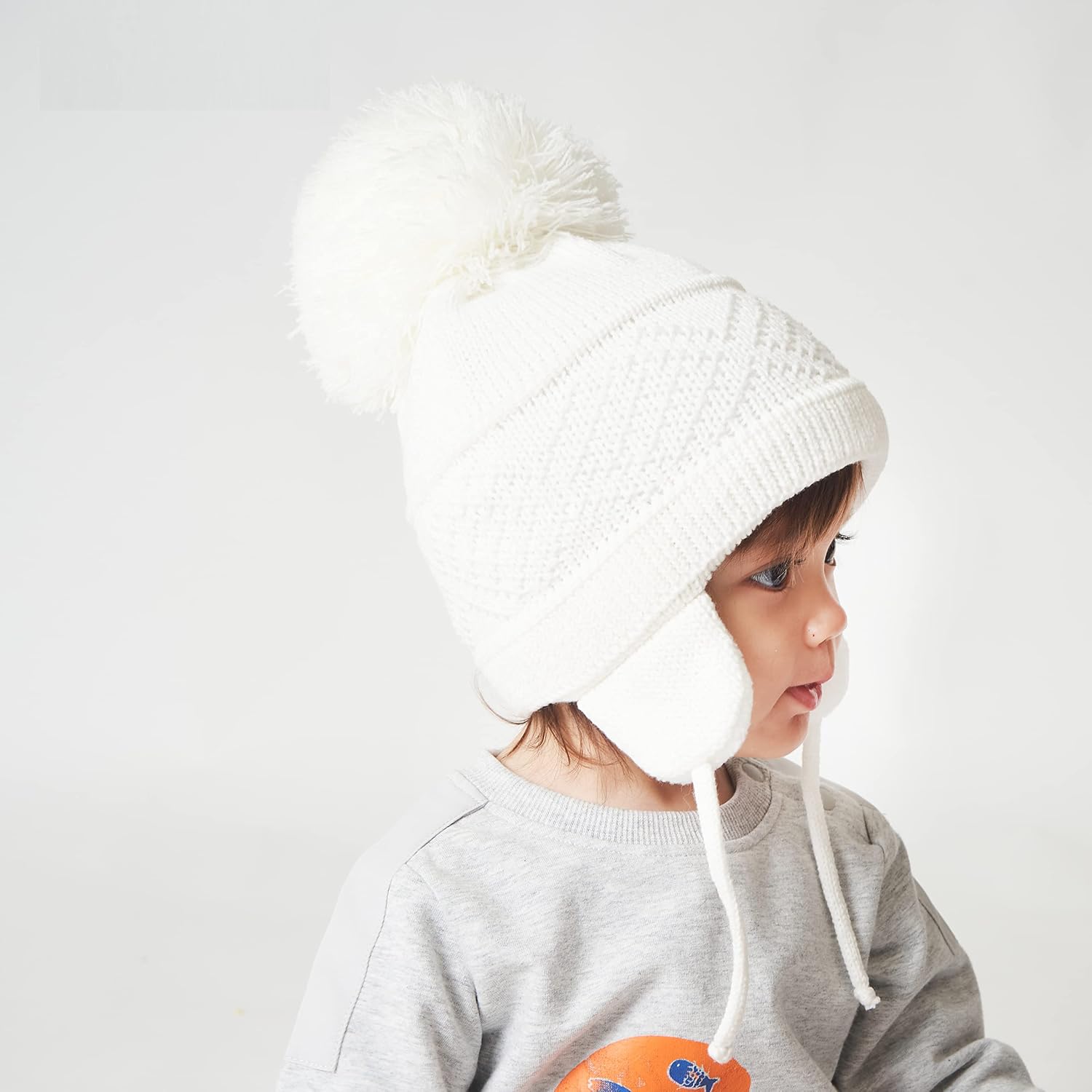 Baby Winter Hat Fleece Lined with Ear Flaps Knit Beanies Cap for Kids Toddler Boys Girls