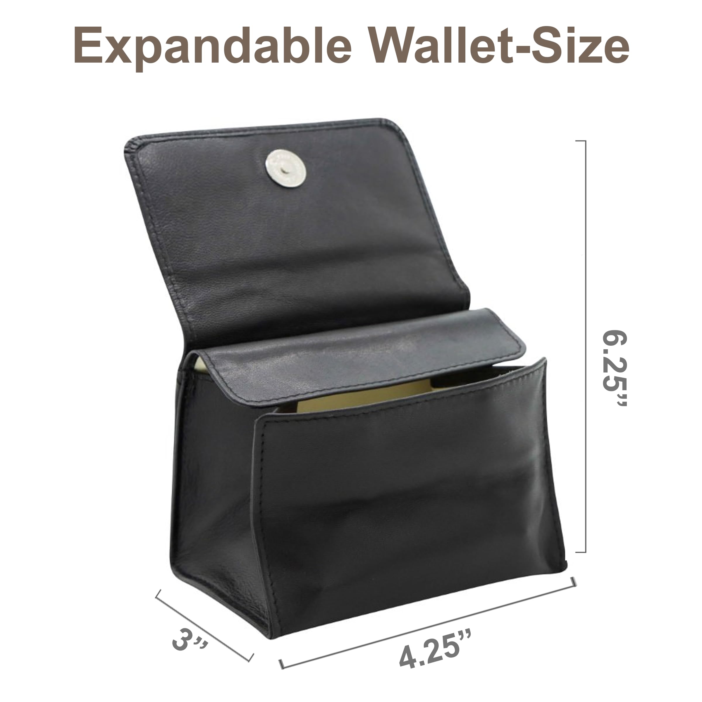 Amazon.com: Genuine Leather Tobacco Case, Small Wallet-Size Bifold Soft Box  Pouch, Surgical Rubber Lining, Magnetic Snap, Paper Accessories Zipper  Pocket (Black) : Health & Household