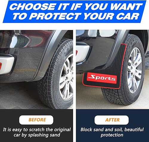 Miniatura 3 de KEYOOG 4 unidades de tamaño mini universal para automóvil, protector contra salpicaduras, apto para sedán, hatchbacks, protector de lodo suave