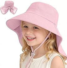 ZOORON Outdoor Kids Sun Hat with Neck Flap UPF 50+ Sun Protection Fishing Hat Wide Brim Summer Kids Beach Hats for Girls Boys