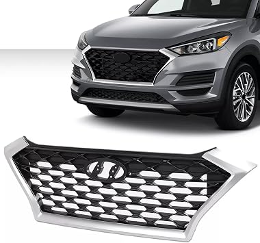 Front Bumper Upper Grille Grill w/Chrome Trim Fit For 2019 2020 2021 FOR Hyundai Tucson 86350D3500 HY1200225
