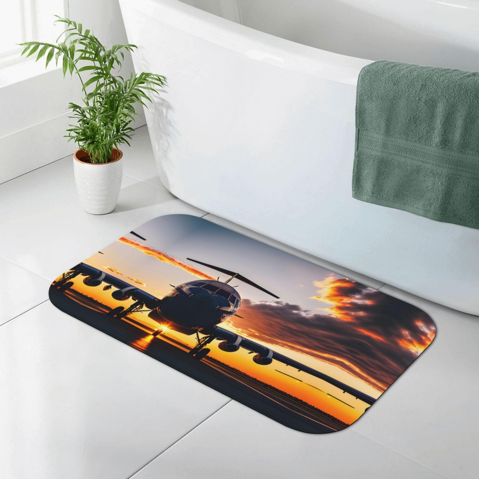 Tapis de bain en diatomée pliable pour une salle de bain moderne et toujours au sec