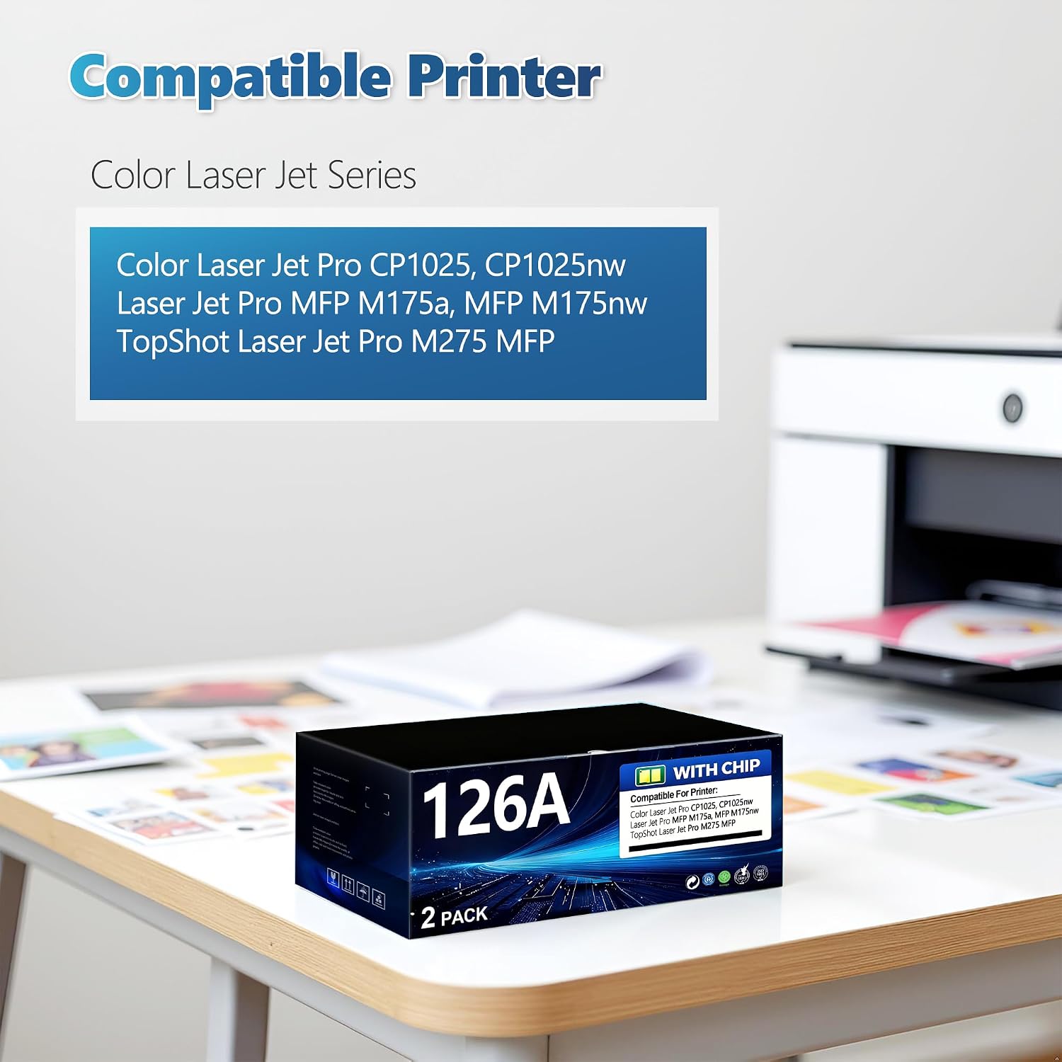 BERRYSKY 126A Black Toner Cartridge 2 Pack Compatible HP 126A Toner Cartridges Replacement for Color Laser Jet Pro CP1025 CP1025nw MFP M175a M175nw TopShot Laser Jet Pro M275 MFP Printer | CE310A