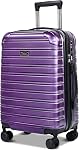 Set de bagages Airline approuvé, valise rigide PC+ABS avec TSA Verrouillez. 20 Inch Carry On Valise avec Roues Spinner, Bagage de voyage léger (Noir, 20 De pouce)