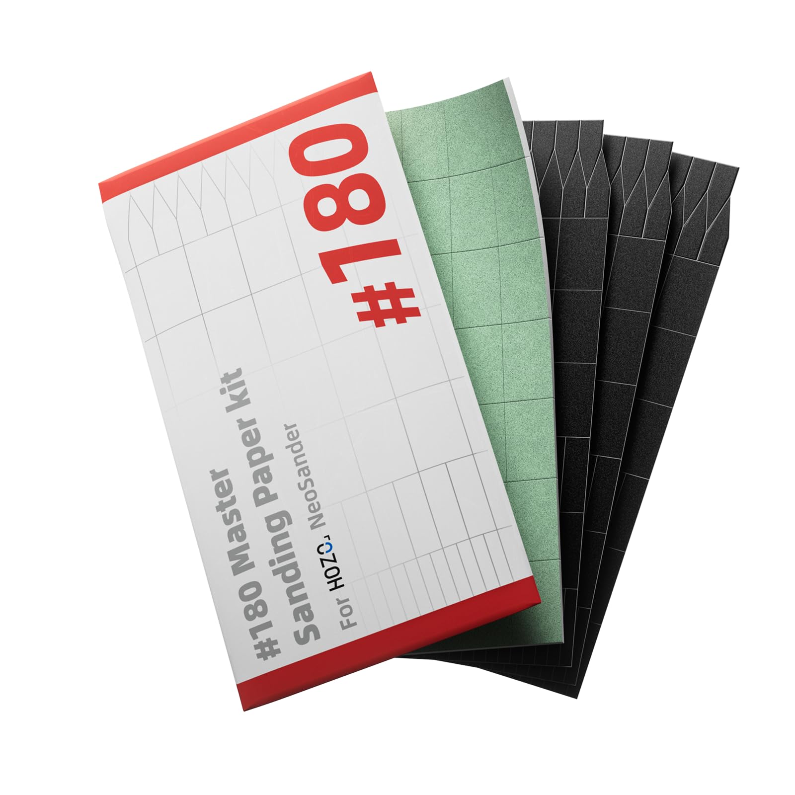 NeoSander 180 Grit Foam Master Sanding Paper, 4PCS Sandpaper (3 Standard + 1 Foam Backed),for Rapid Material Removal, Shaping & Surface Preparation, Ideal for Resin, 3D Prints & DIY Projects