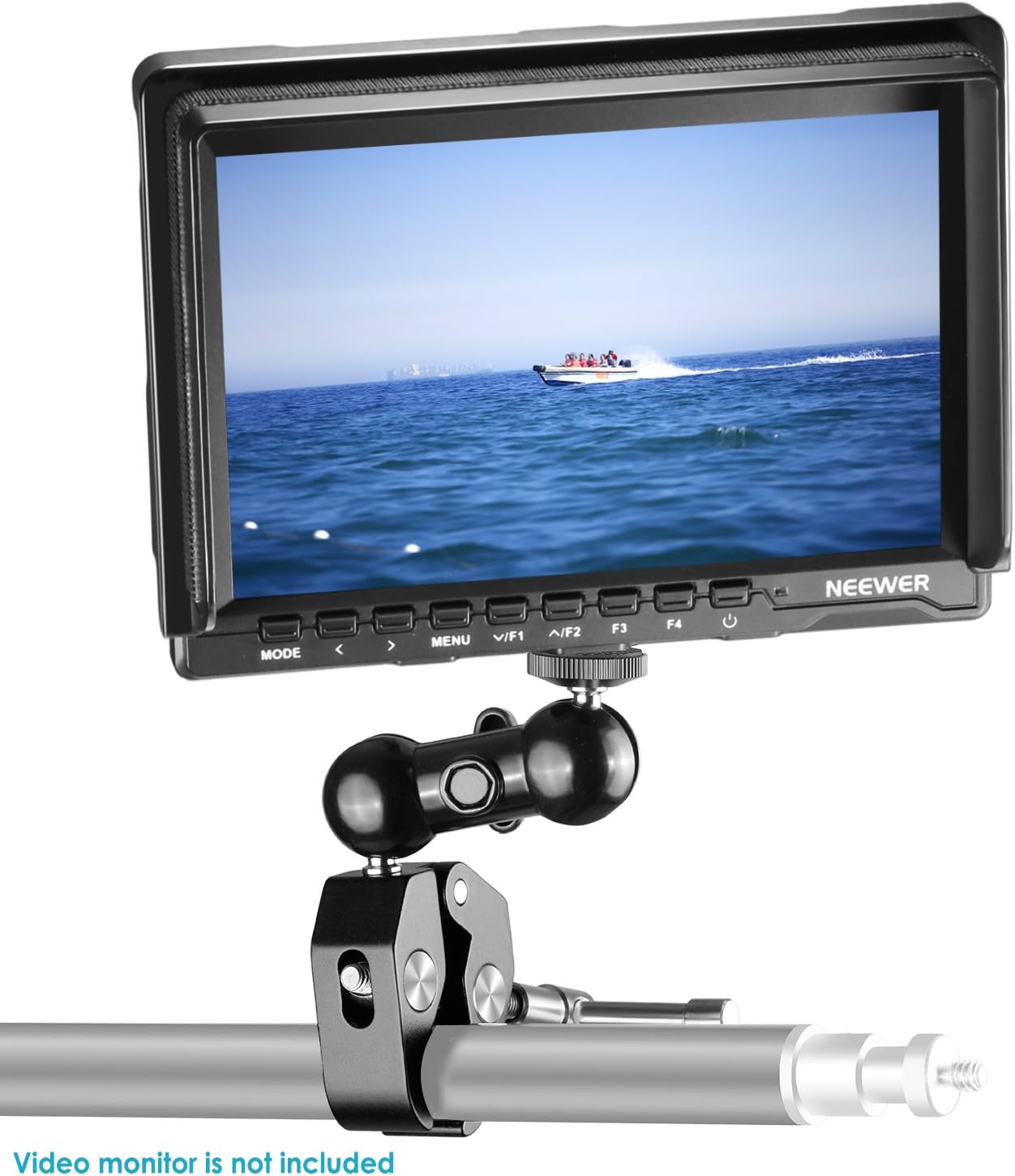 Neewer Cool Ballhead Arm Multi-Functional Double Ball Adapter with Bottom Clamp and Standard 1/4" Screw for Attaching LED Video Light,Camera,Camcorder,Monitor and More