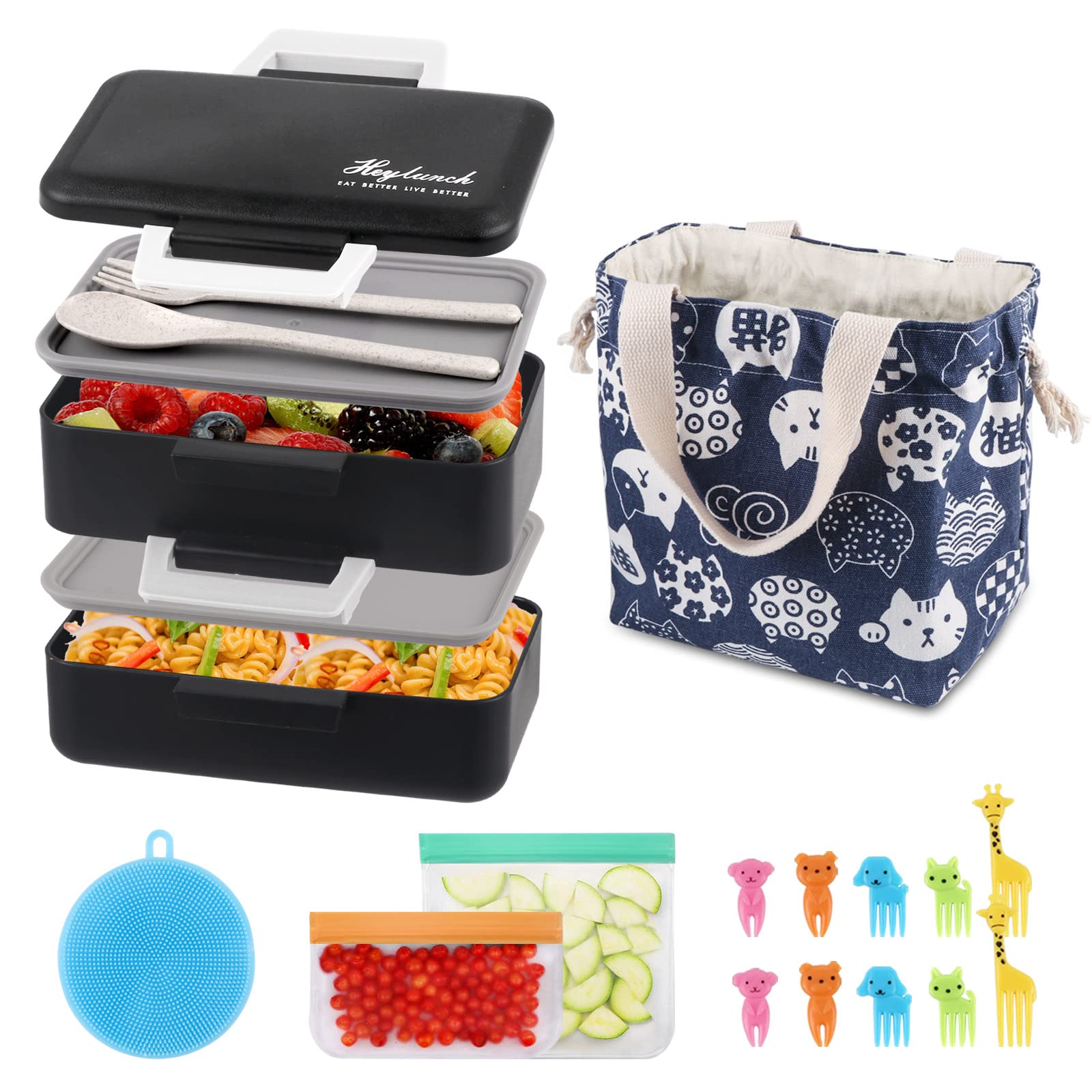 Buy Bento Box Japanese Lunch Box Kit, Iteryn Stackable Leakproof BPA