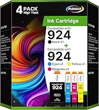 924 Cartridges Multipack Compatible with HP 924 924e Cartridges for HP OfficeJet Pro 8122e 8132e 8130e 8120e 8124e 8125e 8134e 8135e (Printer Cartridges 924 Black Cyan Yellow Magenta, Pack of 4, No