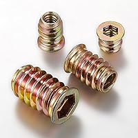 Vista 6 de 1/4"-20 200Pcs Threaded Insert for Wood Hex Drive Wood Inserts Furniture Nuts