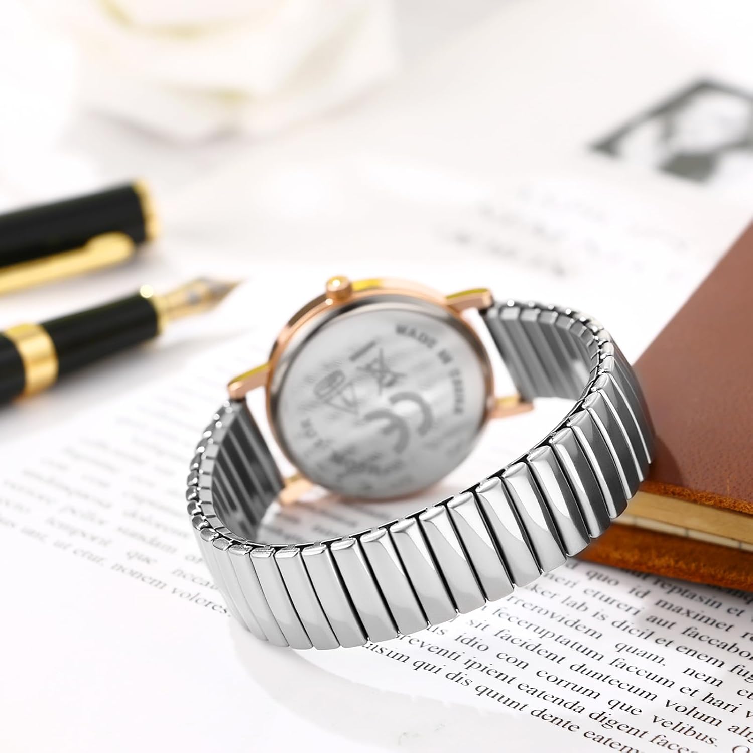 Avaner Women's Stretch Band Watches: Ladies Colorful Elastic Strap Easy Reader Analog Quartz Bangle Wrist Watch - Image 3