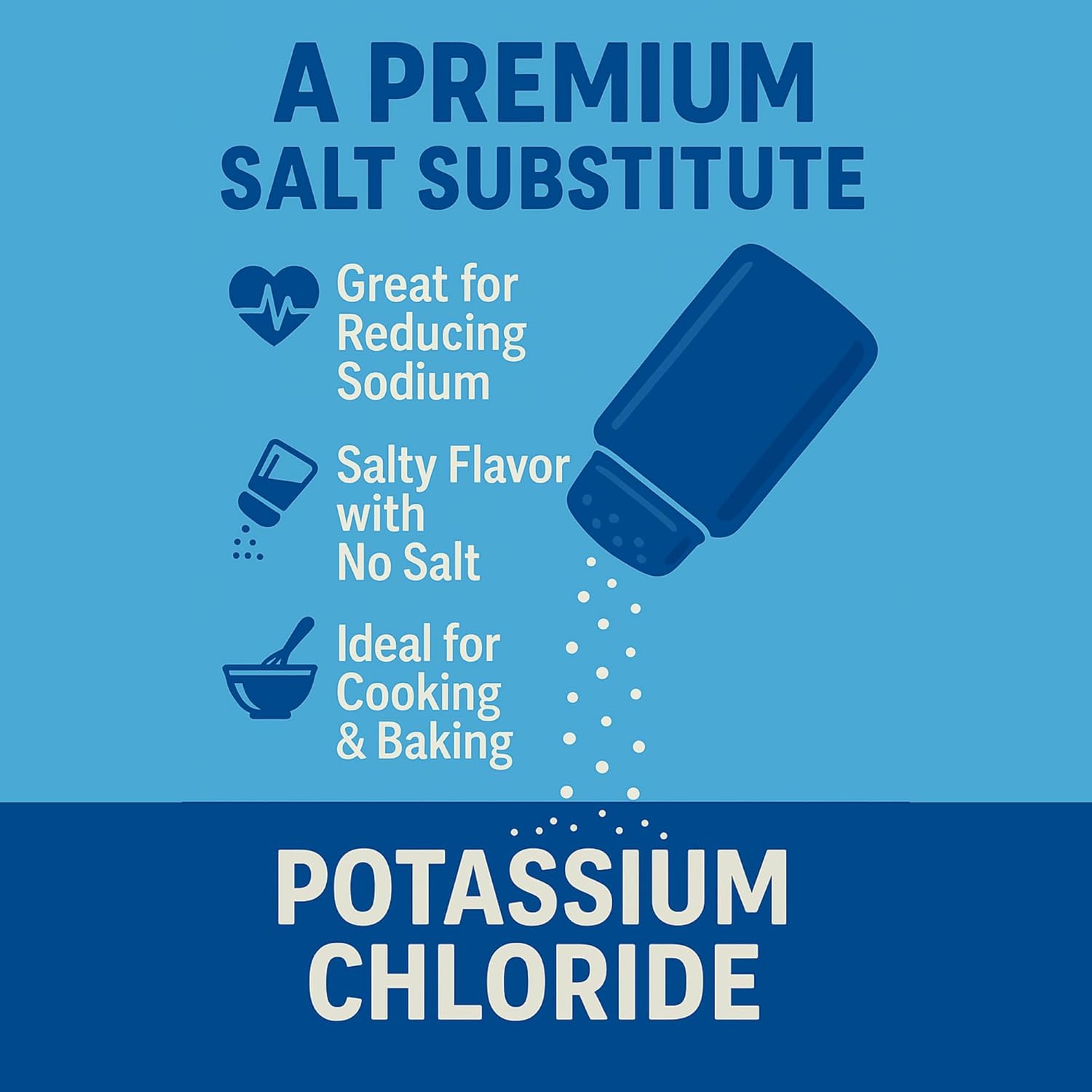 Potassium Chloride Powder 2 Pound - Sodium Free Salt Substitute - Filler Free, Easily Dissolves, Unflavored - Mineral Electrolyte Hydration Fluid Balance - Source of Fruits, Vegetables