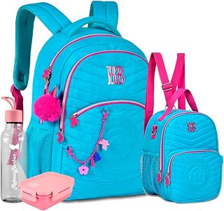 Coleção Rebecca Bonbon Mochila E Lancheira Térmica Soft RB Com Squeeze 700 Mls E Marmitinha RB (Azul)