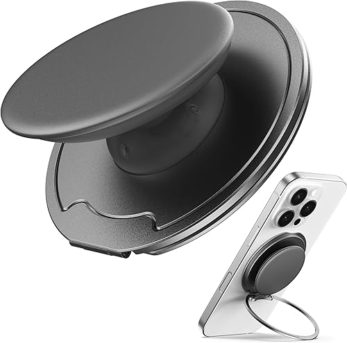 Miniatura 8 de Sinjimoru Soporte magnético para teléfono MagSafe — Sujeción magnética de 3000G, comodidad de silicona suave, placa de metal incluida, iPhone