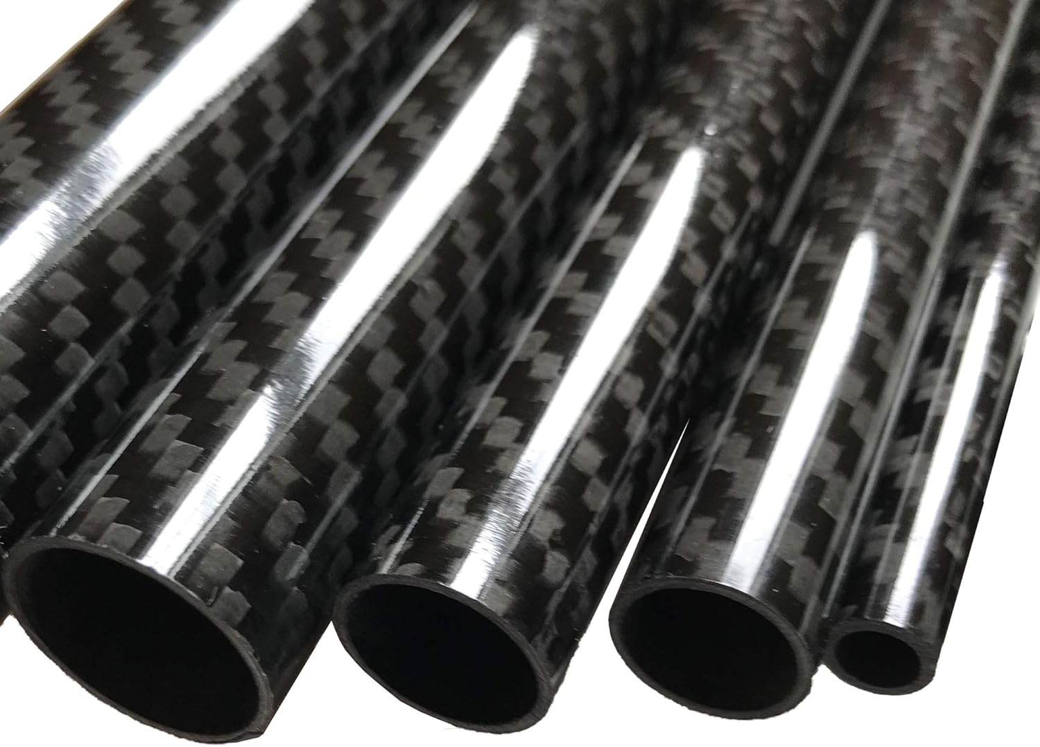 CARBON FIBER TUBE - Black - 20mm X 18mm X 1000mm - Hollow carbon fiber rods - Glossy carbon tubes - Pure carbon fibre tubes - Lightweight High Strength Carbon Fiber Shaft
