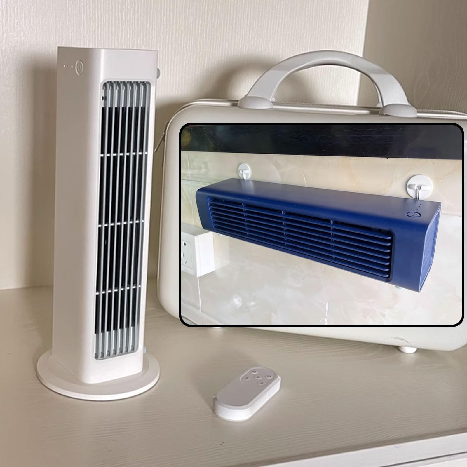 Aire acondicionado portátil, no necesita ventana, control remoto inalámbrico, 3 ajustes de velocidad, salida de aire larga para salas de refrigeración, dormitorios, oficinas