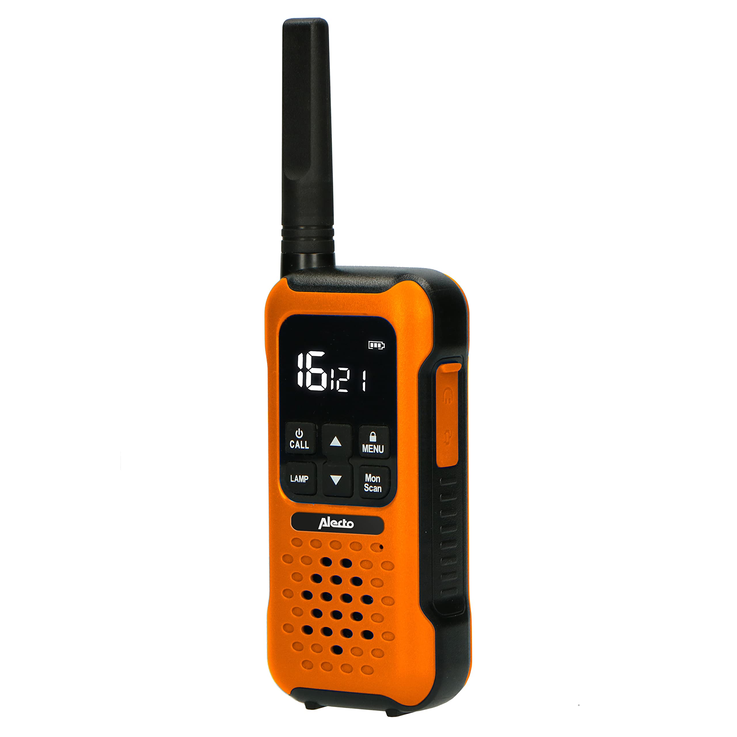 Alecto FR300 Walkie Talkie pour Enfants - Équipement Radio, portée de 10 km - Walky Talky avec canaux IPX4-16 - Fonction VOX 2,5 mm - Orange