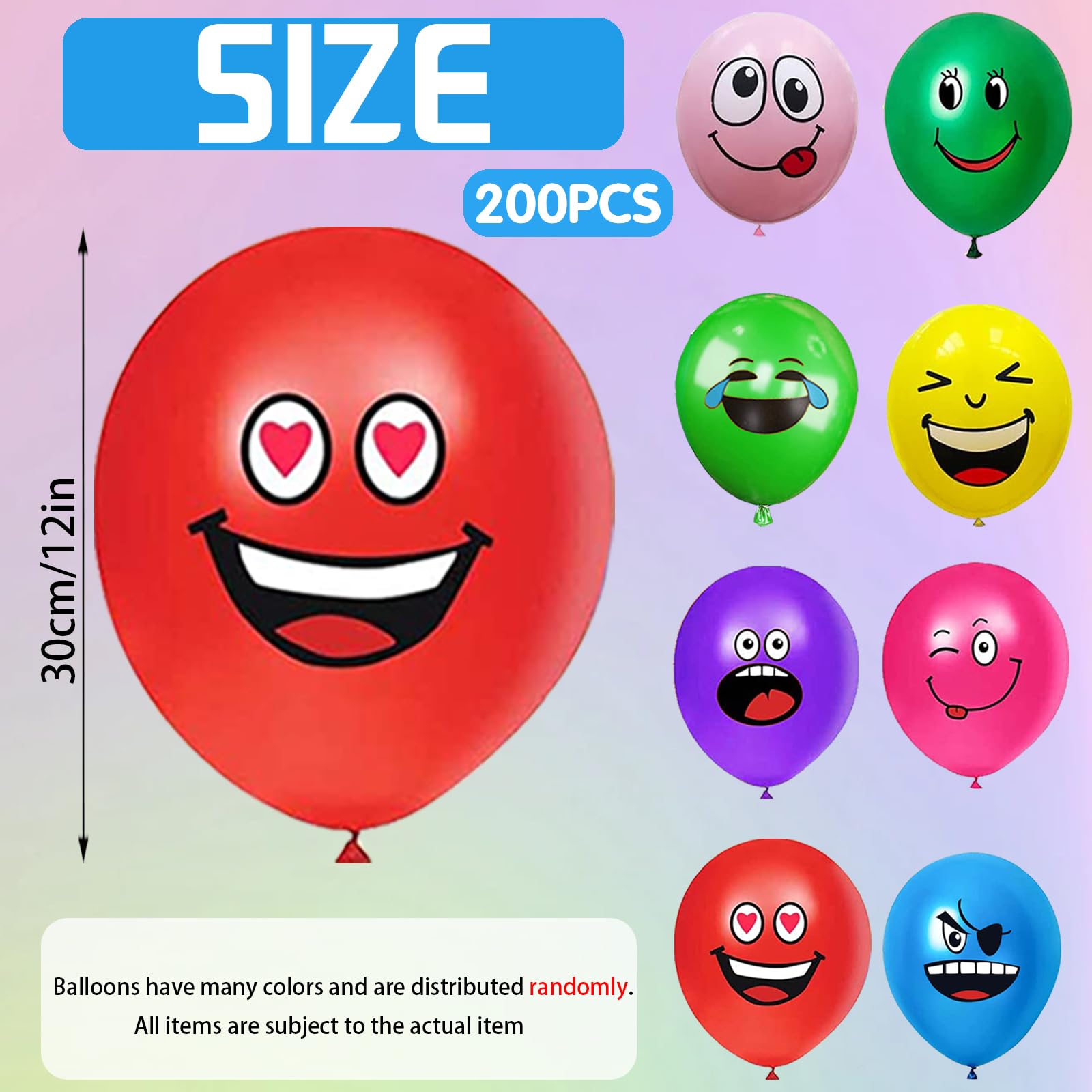 MACAENA 12 Pcs Smile Balloons,18 Inch Smiley Face Balloons,Birthday Party Balloons - View #2