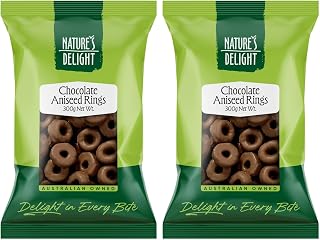 Natures Delight Aniseed Rings Chocolate 300 g (Pack of 2)