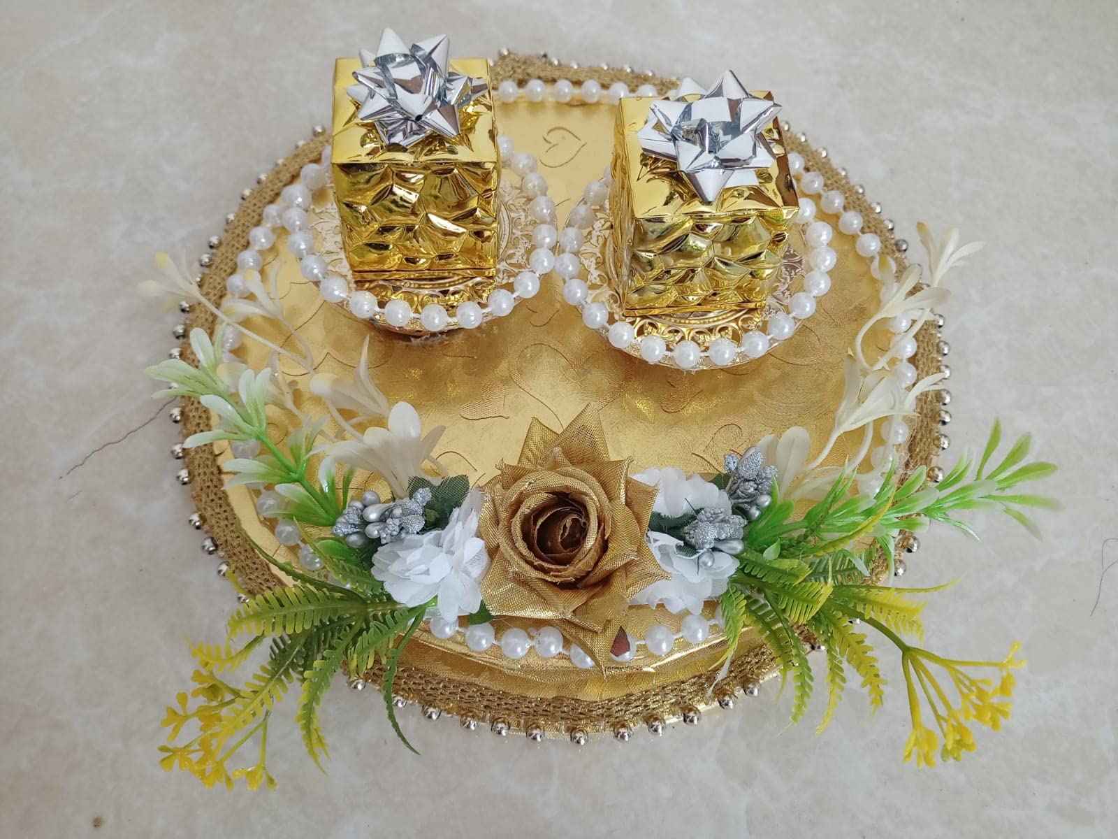 Buy Happy Basket by Simran Engagement ring platter, Engagement ring tray  for weddings, anniversary, engagement | One free Decorated Shagun Envelope  ...