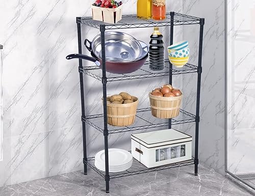 Miniatura 9 de Estantes de almacenamiento de 4 niveles, organizador de estantes de alambre, altura ajustable, estantes de metal resistente, certificado NSF, 36