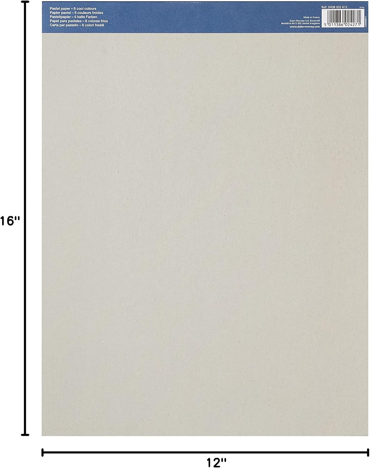 Daler-Rowney Murano 160gsm 16 x 12in Pastel Paper Pad, Honeycomb Texture, Glued 1 Side, Cotton Content, 30 Cool Colours Sheets, Ideal for Professional Artists & Students