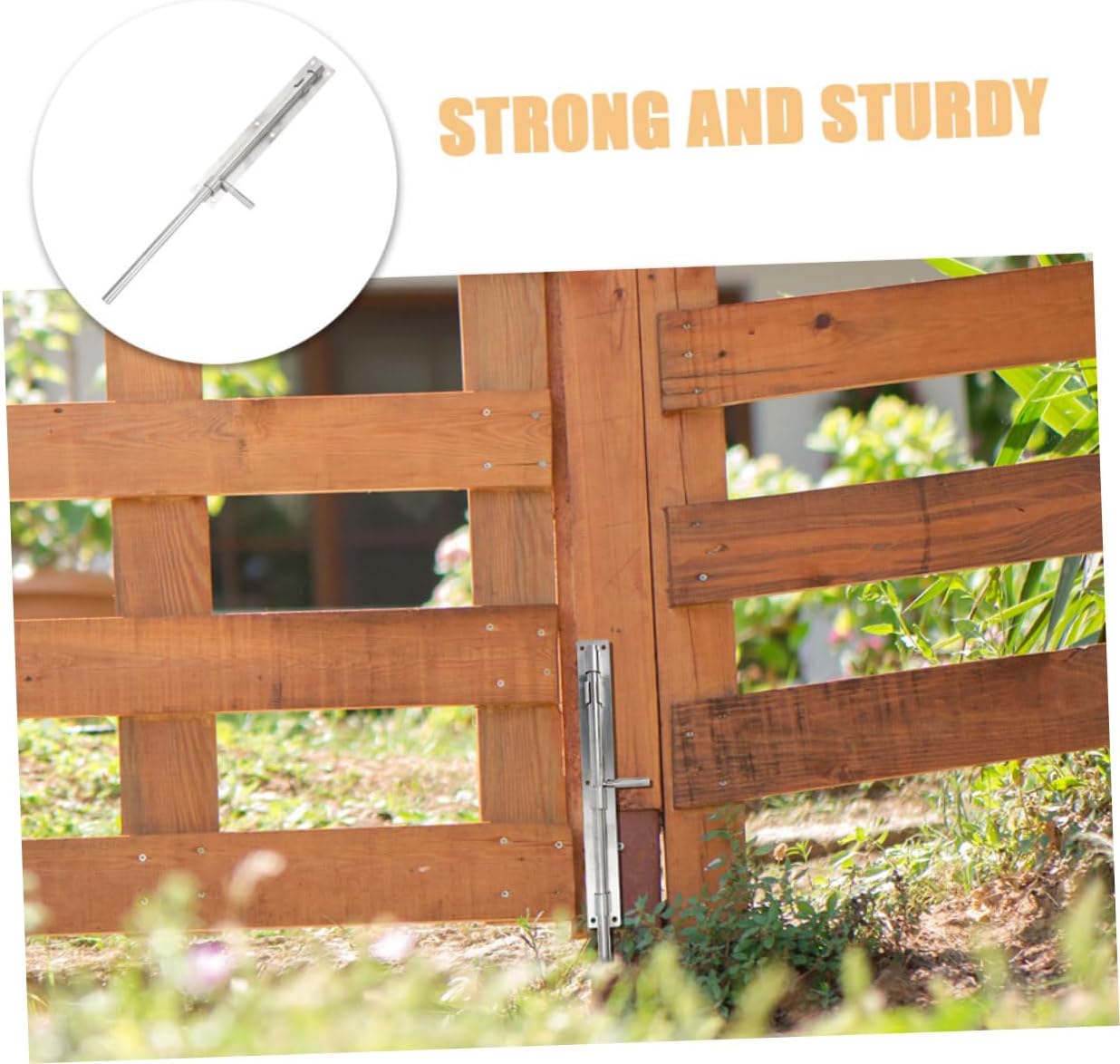 2pcs Heavy-Duty Stainless Steel Slide Bolt Latch for Wooden Doors Outdoor Gate Security Bar Weather-Resistant Door Lock for Sheds and Fences