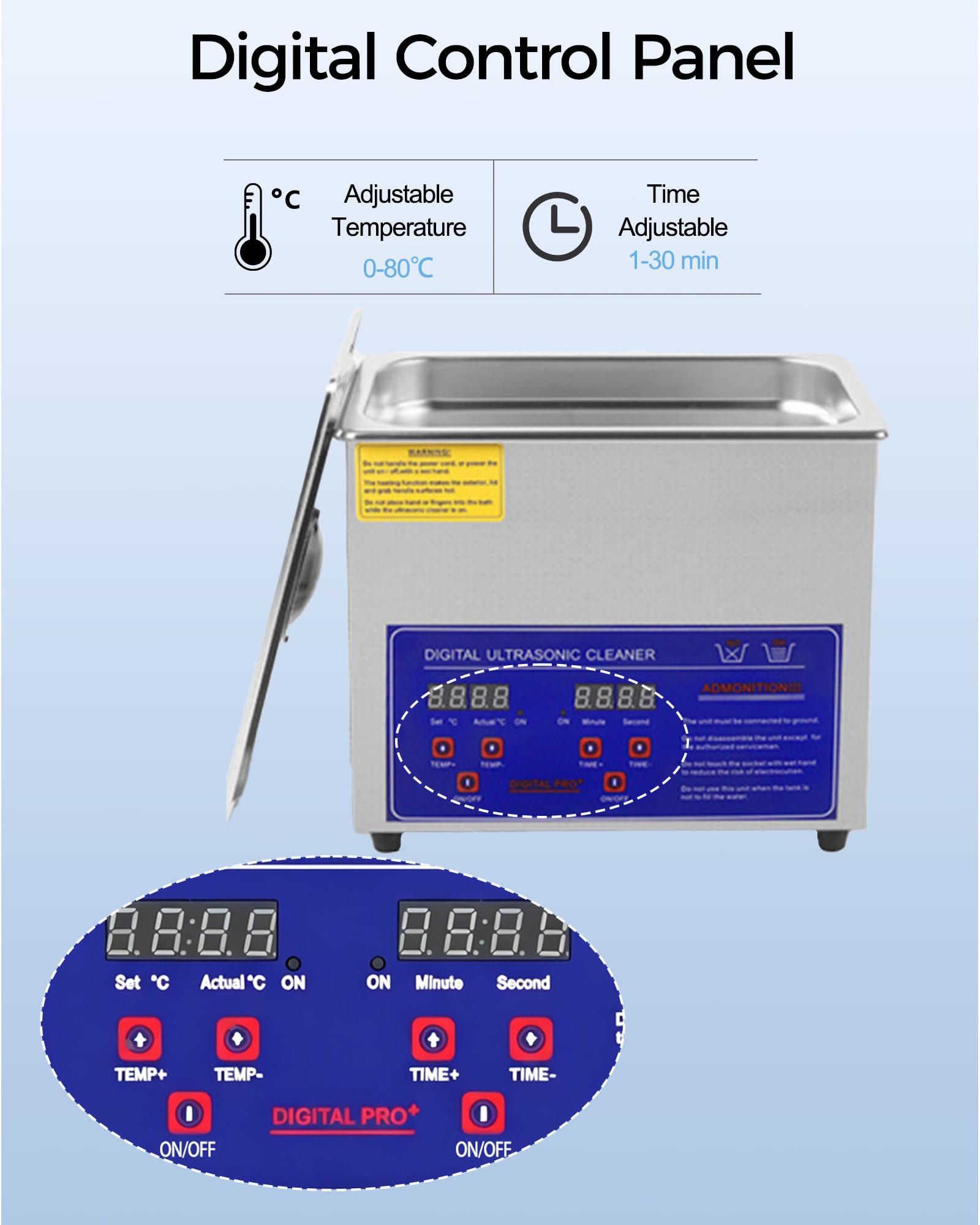 Macchina Per Pulizia A Ultrasuoni Digitale Da 6,5 L, Pulitore Ultrasonico Per Vinili Da 180 W Con Temperatura E Temporizzazione Regolabili, Supporto Per Pulizia Dischi, Strumenti Di Pulizia