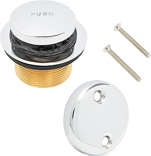 Dorence Tip Toe Bathtub Drain Kit, Tub Drain Assembly Conversion Kit, All Brass Construction with Lift and Turn Easy Installation (Chrome)