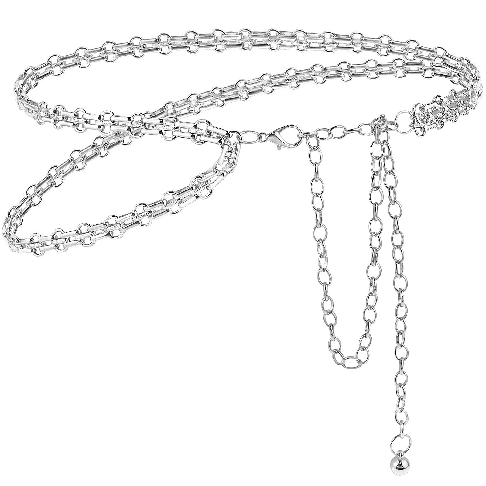 GlamorstarLocomotive Chain Belts for Women Girls Punk Double Row Waist Chain