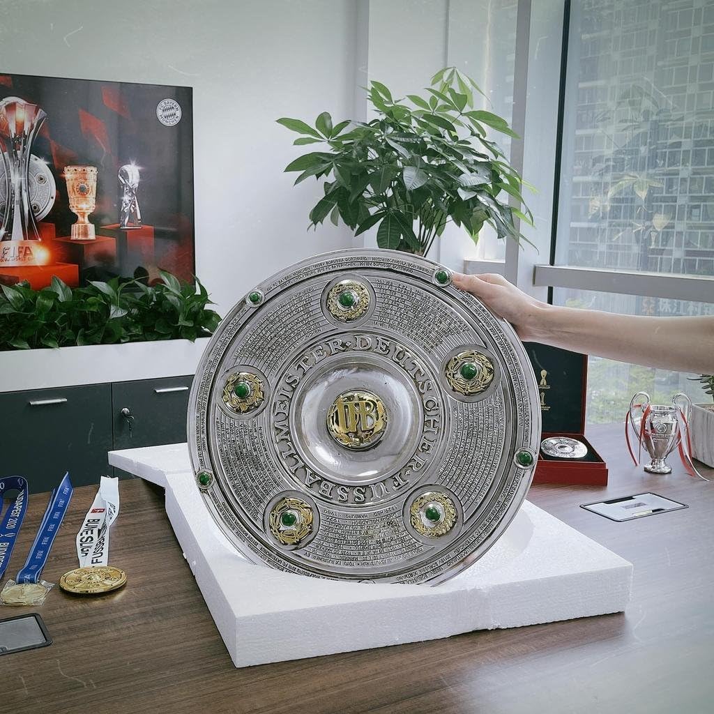 Trofeo de campeones de la Bundesliga Plato de Ensalada Trofeos Liga de fútbol Recuerdos Coleccionables Regalos para fanáticos del fútbol Exhibición de Oficina Decoración de escaparate