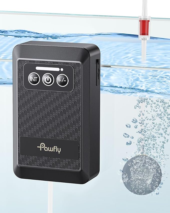 Pawfly Aquarium Lithium Battery Powered Air Pump USB Rechargeable Oxygen Pump for 5