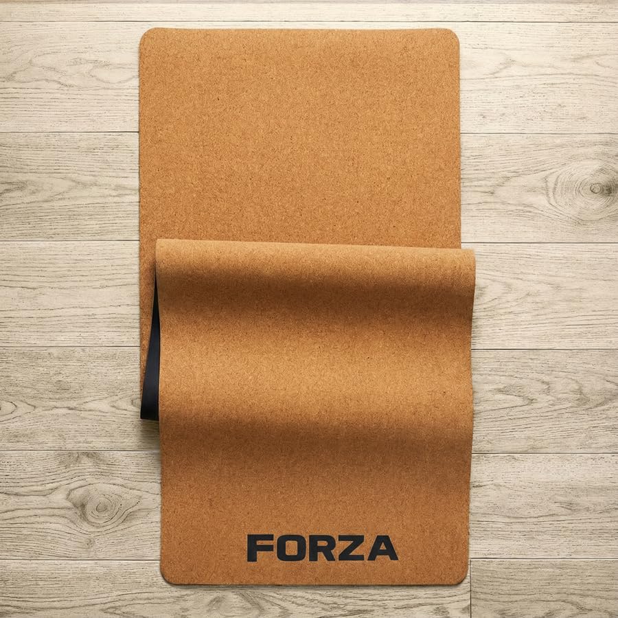 FORZA Yoga Eco Bundle - Yogamatte aus Naturkork - Set mit Rollen & Blöcken - Nachhaltiges rutschfestes Yoga, Pilates & Mobilitätszubehör