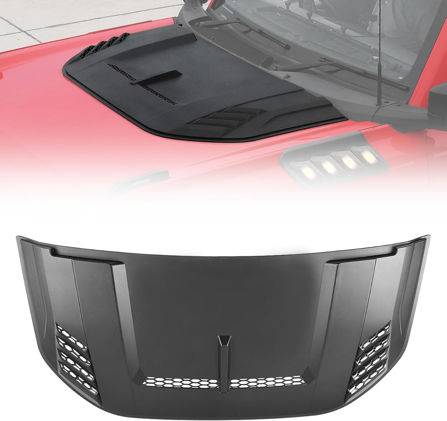 Hood Scoop Cover for Ford bronco 2021-2026 2/4 door, ABS Plastic matte black hood scoop grille for Ford bronco 2021 2022 2023 2024 2025 2026 (Not fit for Ford Raptor and Sport)