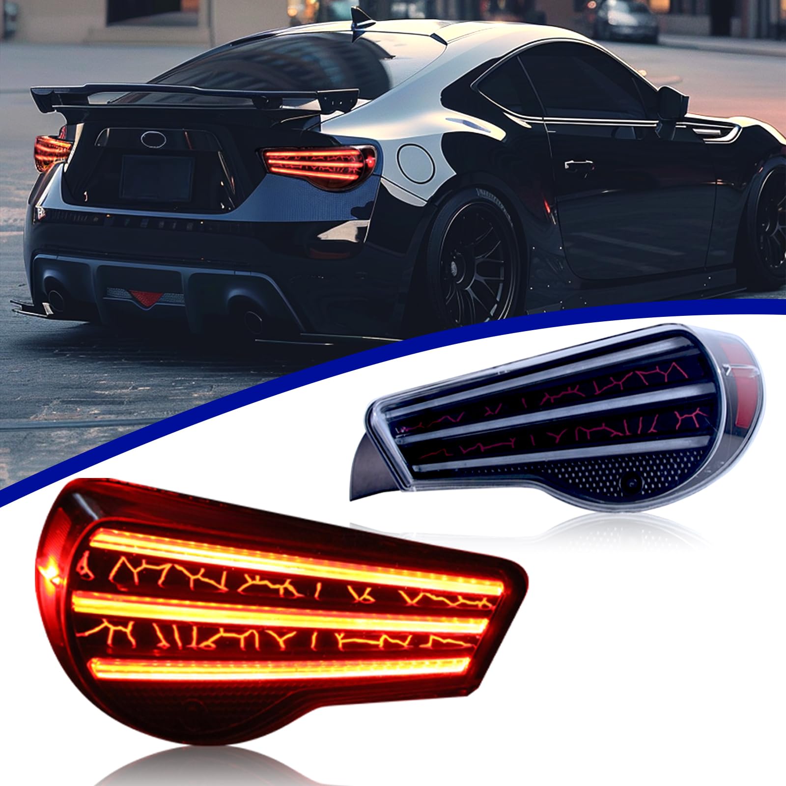 PrismBeam RGB LED Tail Lights Compatible for Scion FRS 2013-2016