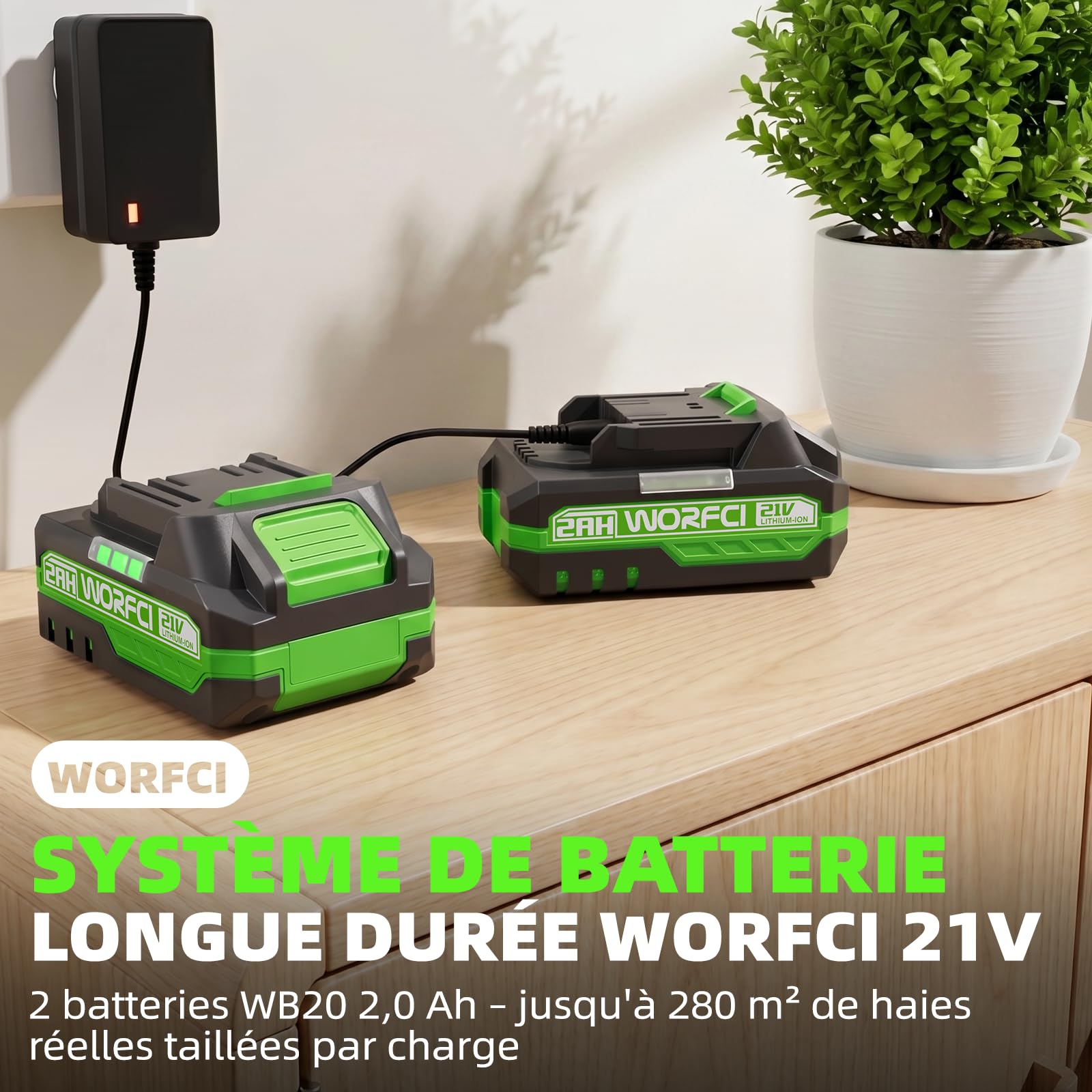 Taille-haie sans Fil de 50,8 cm (Comprend 2 Batteries et Chargeur), Taille-haie électrique à Main, poignée rotative à 180°, Taille-arbuste, léger et Compact, Vert