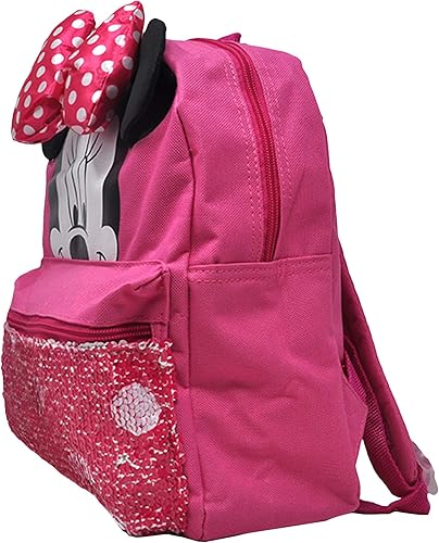 Miniatura 4 de Disney Minnie Mouse Mini mochila preescolar para niñas (12) (paquete de suministros escolares de Minnie Mouse)
