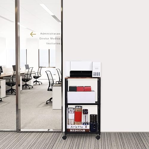 Miniatura 5 de Carrito rodante de 3 niveles, estantes de almacenamiento de cocina, con almacenamiento y marco de acero, carrito multifuncional para cocina, baño,